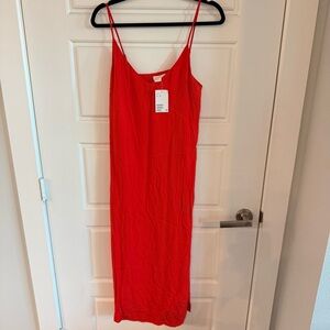 H&M Red Midi Dress Size 4
